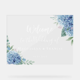 ブルーアジサイ結婚の歓迎 アクリルサイン