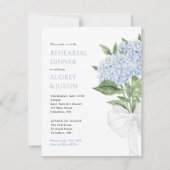 ブルーアジサイ結婚ズのリハーサルディナースモール 招待状 (正面)