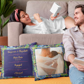 ブルーアジサイ結婚ズの記念カスタム写真 クッション