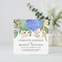 ブルーアジサイ結婚ズフローラ 招待状