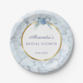ブルーアジサイ結婚ズブライダルシャワー ペーパープレート (正面)