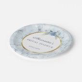 ブルーアジサイ結婚ズブライダルシャワー ペーパープレート (アングル)