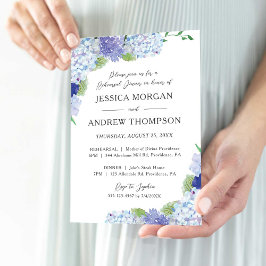 ブルーアジサイ結婚ズリハーサルディナー招待状 招待状