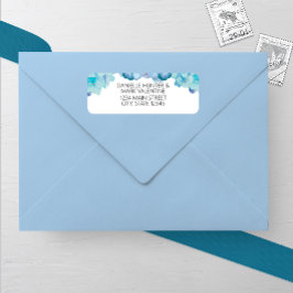 ブルーアジサイ結婚ズ差出人住所ラベル ラベル