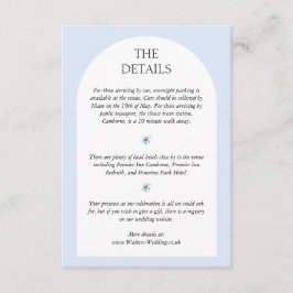 ブルーアジサイ結婚式の招待詳細カード エンクロージャーカード