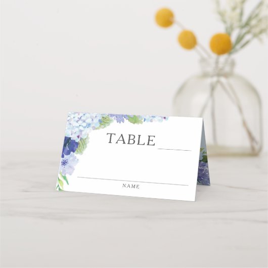 ブルーアジサイ結婚式レセプション座席表 プレイスカード (裏面)