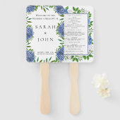 ブルーアジサイ結婚式 プログラムハンドファン ハンドファン (正面&裏面)