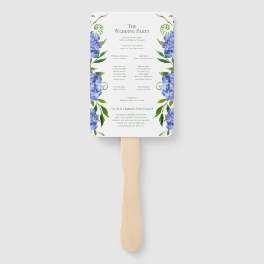 ブルーアジサイ結婚式 プログラム ハンドファン (裏面)
