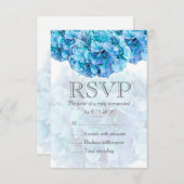 ブルーアジサイ結婚式RSVPカード 出欠カード (正面/裏面)