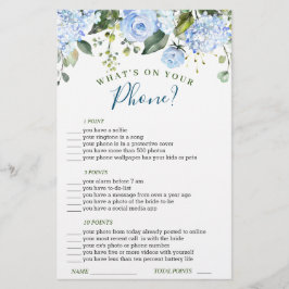 ブルーアジサイ緑のブライダルシャワーゲーム