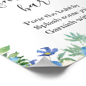 ブルーアジサイ緑ミモサバー看板ポスター ポスター (角)