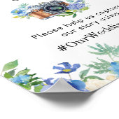 ブルーアジサイ緑Ohスナップインスタグラム看板 ポスター (角)