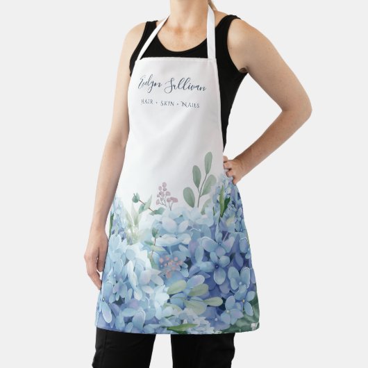 ブルーアジサイ美しいプロフェッショナルエプロン エプロン (インサイチュ)