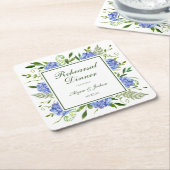 ブルーアジサイ脚本リハーサル夕食会 スクエアペーパーコースター (アングル)