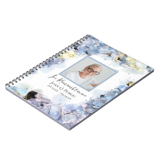 ブルーアジサイ花お祝いオブ・ライフ ノートブック (左側)