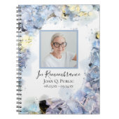 ブルーアジサイ花お祝いオブ・ライフ ノートブック (正面)