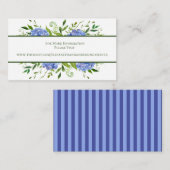 ブルーアジサイ花の水彩結婚式のウェブサイト エンクロージャーカード (正面/裏面)