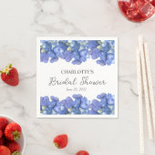 ブルーアジサイ花びらパーソナライズされたブライダルシャワー スタンダードカクテルナプキン (インサイチュ)