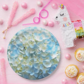 ブルーアジサイ花びらフローラ ペーパープレート (パーティー)