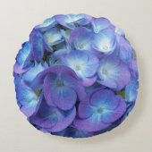 ブルーアジサイ花びらフローラ ラウンドクッション (正面)