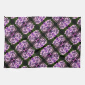 ブルーアジサイ花びら抽象芸術アートパターン キッチンタオル (横)