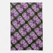 ブルーアジサイ花びら抽象芸術アートパターン キッチンタオル (縦)