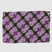 ブルーアジサイ花びら抽象芸術アートパターン ゴルフタオル (横)