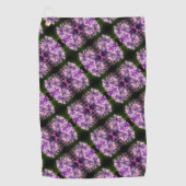 ブルーアジサイ花びら抽象芸術アートパターン ゴルフタオル (正面)