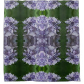 ブルーアジサイ花びら抽象芸術アートパターン シャワーカーテン (正面)