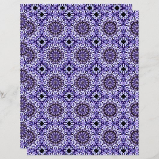 ブルーアジサイ花びら抽象芸術パターンスクラップブック (正面/裏面)