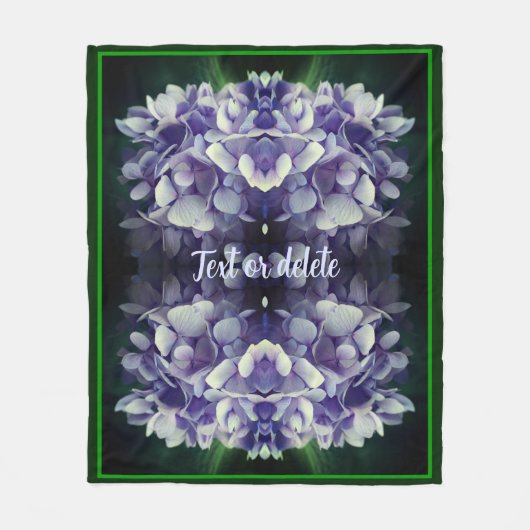 ブルーアジサイ花びら抽象芸術 パーソナライズされた フリースブランケット (正面)