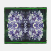 ブルーアジサイ花びら抽象芸術 パーソナライズされた フリースブランケット (正面(横))