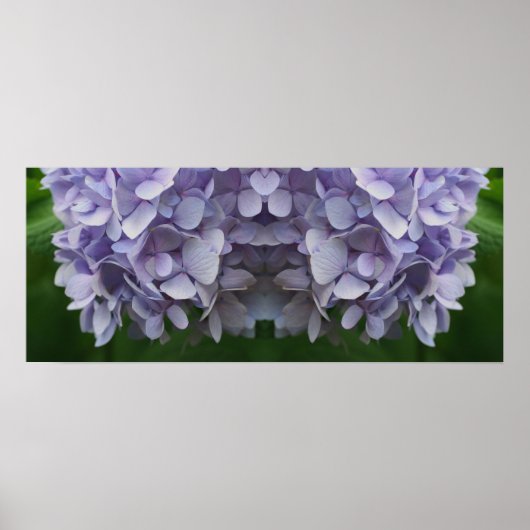 ブルーアジサイ花びら鏡抽象芸術 ポスター (正面)