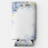 ブルーアジサイ花ウォーターカラー結婚式の引き出物 スリム缶クーラー (裏面)