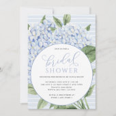 ブルーアジサイ花サークルフレームブライダルシャワー 招待状 (正面)