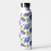 ブルーアジサイ花デザイン ウォーターボトル (左面)