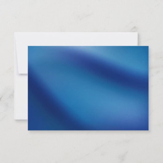 ブルーアジサイ花ネイビーブルーウェディングRSVP 出欠カード (裏面)