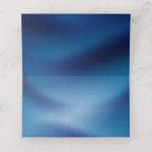 ブルーアジサイ花ネイビーブルーモダン結婚ズ プレイスカード (内部開封)