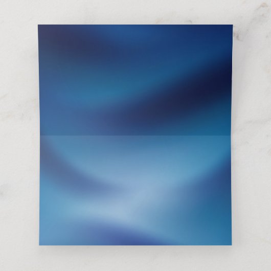 ブルーアジサイ花ネイビーブルーモダン結婚ズ プレイスカード (内部開封)