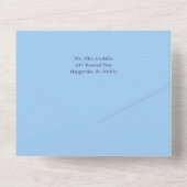 ブルーアジサイ花バースデーパーティー オールインワン招待状 (裏面)