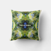 ブルーアジサイ花パーソナライズされた抽象芸術 クッション (裏面)