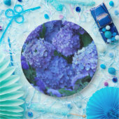 ブルーアジサイ花フローラ ペーパープレート (パーティー)