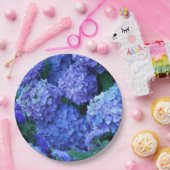 ブルーアジサイ花フローラ ペーパープレート (パーティー)