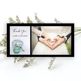 ブルーアジサイ花ブルージャー結婚ズサンキュー サンキューカード