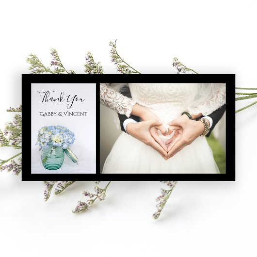 ブルーアジサイ花ブルージャー結婚ズサンキュー サンキューカード