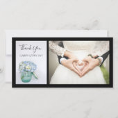 ブルーアジサイ花ブルージャー結婚ズサンキュー サンキューカード (正面)