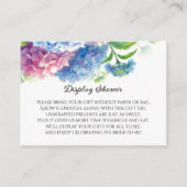 ブルーアジサイ花ボタニカルブライダルシャワー エンクロージャーカード (正面)