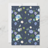 ブルーアジサイ花リース結婚ズ 招待状 (裏面)