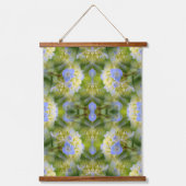 ブルーアジサイ花乗算抽象芸術 吊り下げ型タペストリー (正面)
