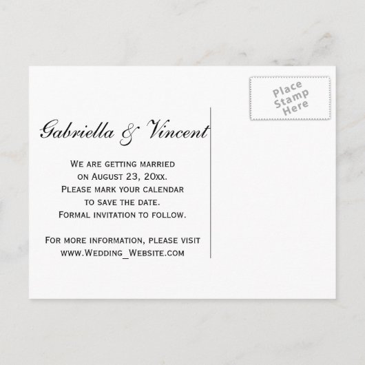 ブルーアジサイ花夏の結婚式の日付を保存 案内ポストカード (裏面)